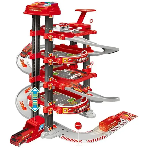 Гараж 660 А-301, 5 поверхів, 2 машинки (1 змінює колір), літак, автоматичний підйомник, світло, звук, аксесуари, в коробці