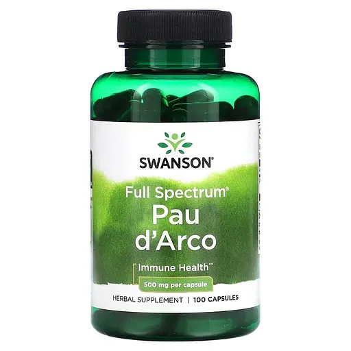 Кора муравьиного дерева Swanson Pau d'Arco 500 mg 100 caps (1086-100-82-0570790-20)