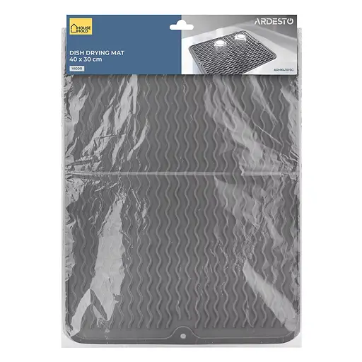 Коврик Ardesto Vigor для сушки посуды 40 х 30 см серый (ARHK4101SG) - фото 4