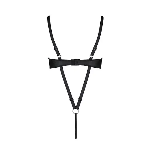 Боди из экокожи Passion Celine Body black: с доступом открытый L/XL - фото 6