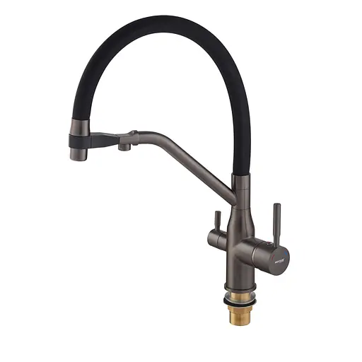 Смеситель для кухни Mixxus Premium Gravity 021 с силиконовым изливом graphite MI6979 Графит - фото 3