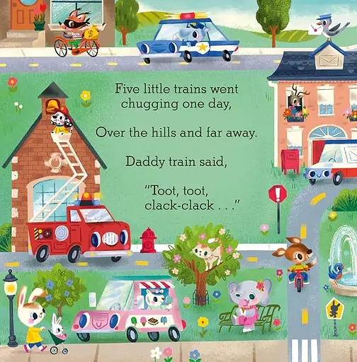 Five Little Trains. A Nursery Rhyme Counting Book for Toddlers 3 - фото 4