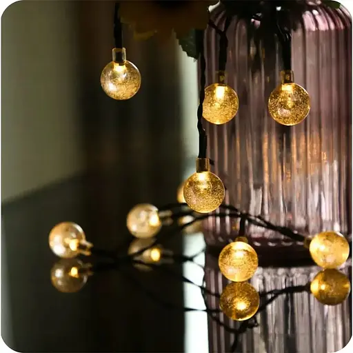 Гирлянда солнечная садовая SunLamp Krumad 50 LED IP65, 7 м тёплый свет водостойкая для сада, балкона, террасы - фото 2