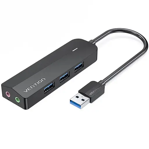 Хаб USB 3.0 -> 3хUSB 3.0/2хTRS Audio/USB Micro 1.0 м. Vention - фото 1