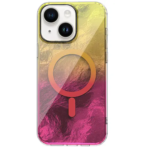 Чохол Epik TPU Shiny Mountain MagFit для Apple iPhone 15, 6.1 Yellow/Pink - фото 1