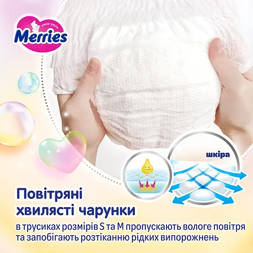 Підгузки-трусики Merries дихаючі M 6-11 кг 62 шт. - фото 11