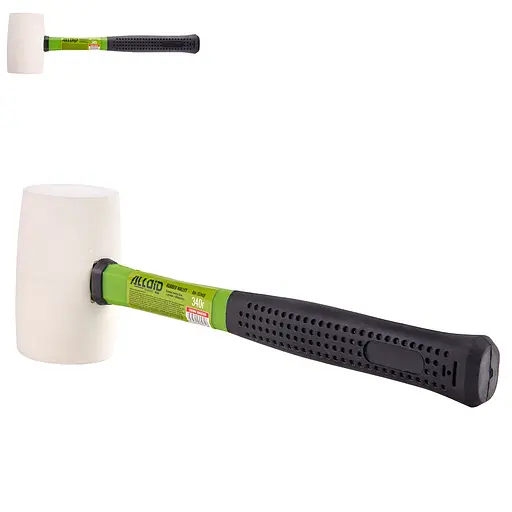 Киянка гумова Alloid з ручкою із фібергласу біла 340 г (RM-15340F) - фото 3