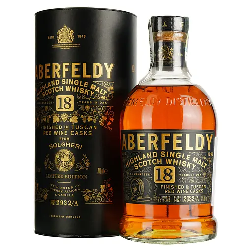 Віскі Aberfeldy Bolgheri 18 Year Old 43% 0.7 л в подарунковій упаковці
