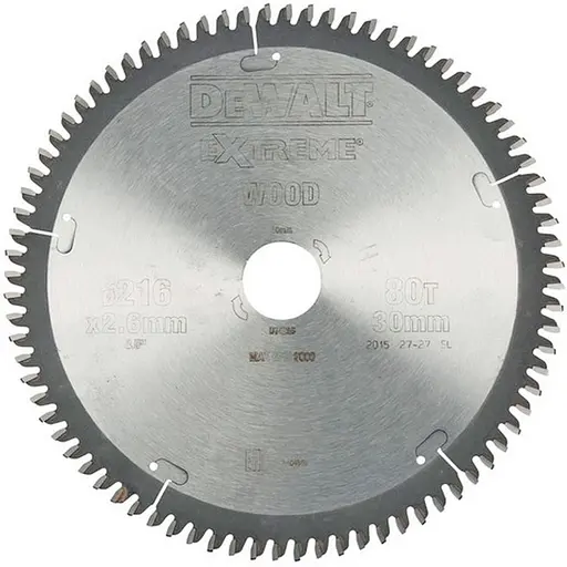 Диск пильный DeWalt Extreme Workshop 216 х 30 мм 80 зубьев (DT4286)