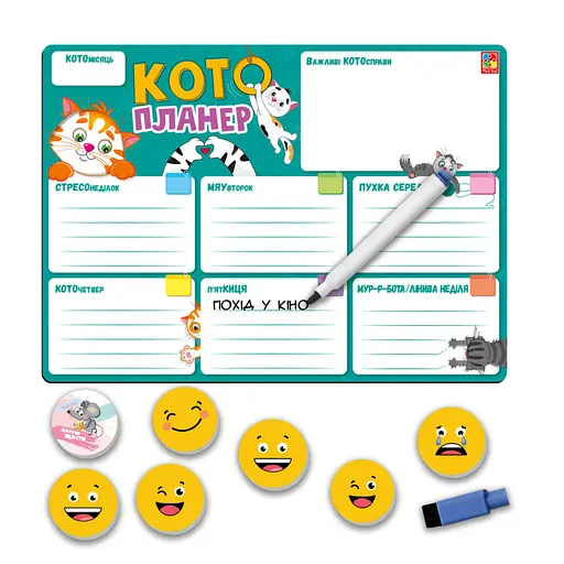 Магнітна дошка "Кото-планер" Vladi Toys VT3601-25 Укр - фото 2