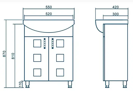 Тумба ПіК Корфу Т1 + раковина Cersanit Cersania 60 см Білий 30412 - фото 6
