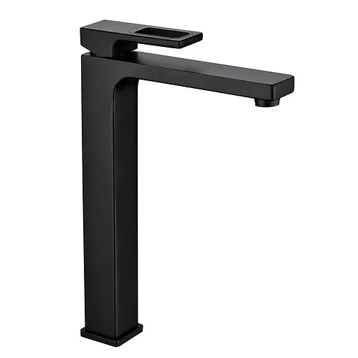G1017-62 Змішувач для умивальника високий чорний Gappo 1/8, Чорний матовий - фото 1