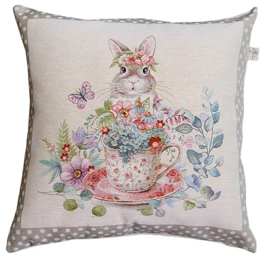 Наволочка гобеленовая Прованс Очарование Заяц 45х45 см (44278) - фото 1