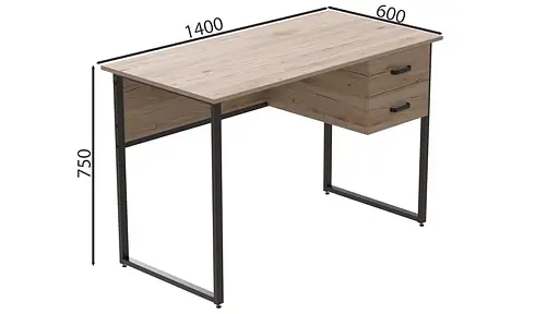 Комп'ютерний стіл Ferrum-decor Таккота 75x140x60 сірий ДСП Дуб Артізан 16мм (FRD-102323) - фото 4