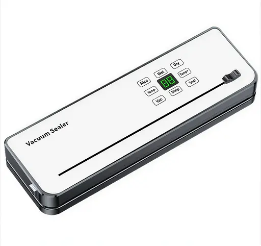 Вакууматор бытовой сенсорный для сухих и влажных продуктов 120 Вт со встроенным резаком вакуумный упаковщик Белый Yiwu HP-11-29W - фото 1