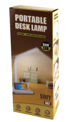 Настольная LED лампа Bailong BL-3302 Сенсорный аккумуляторный светильник 6Вт 3 режима Белый - фото 6