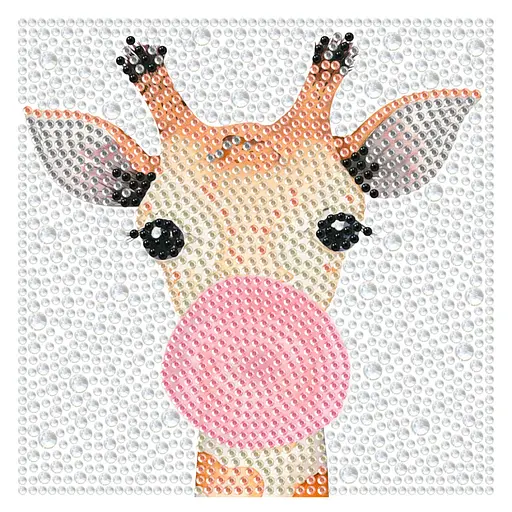 Алмазна мозаїка "Жираф бабл-гам" Brushme DM5001 з рамкою 15х15 см - фото 1