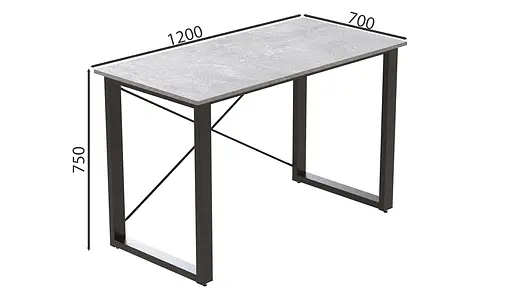 Письменный стол Ferrum-decor Драйв 750x1200x700 Черный металл ДСП Бетон 16 мм (FRD-103177) - фото 5