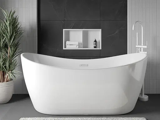 Полка для душа встроенная Nett YW-60, металлическая 60 см Белый - фото 4