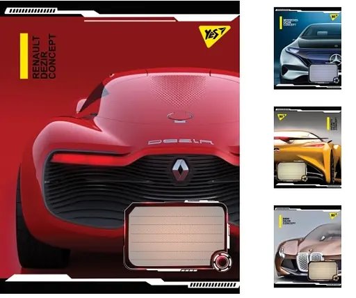 Зошити учнівські 18 аркушів лінія. YES Dezir concept, 25 шт. в упаковці
