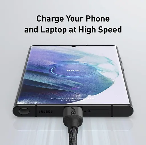 Кабель Anker 544 USB-C to USB-C - 0.9m 140W Bio-Nylon Black (6989635) - фото 8