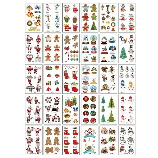 Набор детских временных тату Рождество и Новый год №2 tattoo-mini-set-cmas-30-2