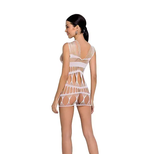 Бодистокинг-платье Passion BS089 white мини плетение в виде паутины One size - фото 2