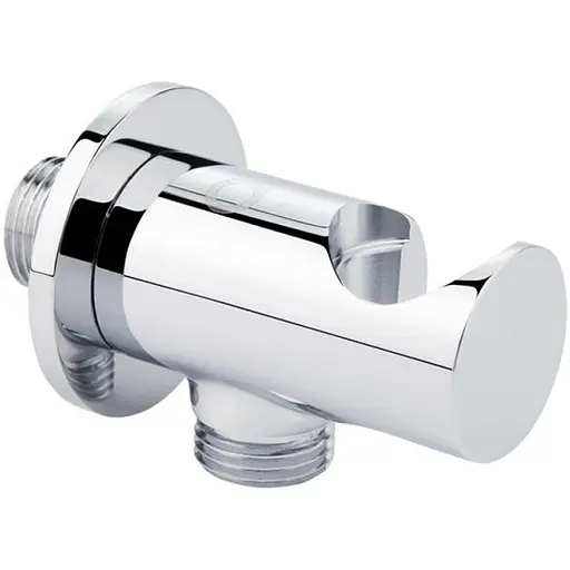 Подключение с держателем для шланга Qtap Spojeni округлое QTCRMBH030 Chrome - фото 1