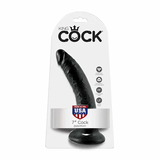 Фалоімітатор King Cock 7 Inch 18 см чорний - фото 4