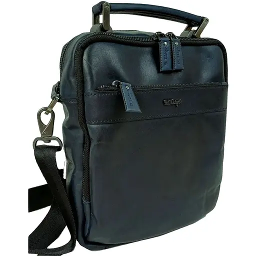 Мужская кожаная сумка Mykhail Ikhtyar синяя sum0028771 - фото 1