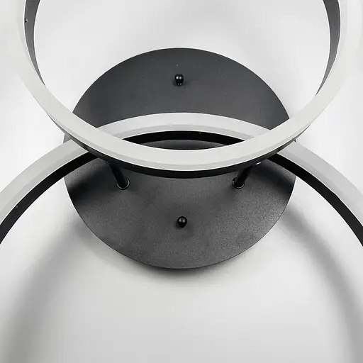 Світлодіодна чорна люстра Anelli на 2 кільця Line.F A 8008/2 BK - фото 7