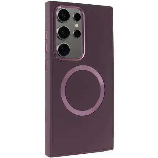 TPU чехол Epik Bonbon Metal Style with MagSafe для Samsung Galaxy S24 Ultra Бордовый / Plum - фото 2