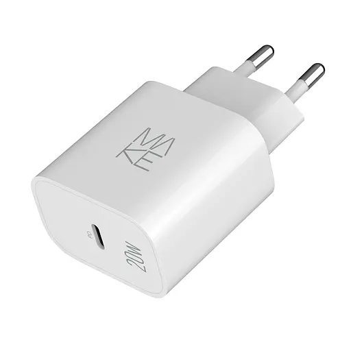 Зарядний пристрій мережевий MAKE 20W Type-C PD3.0 White - фото 8