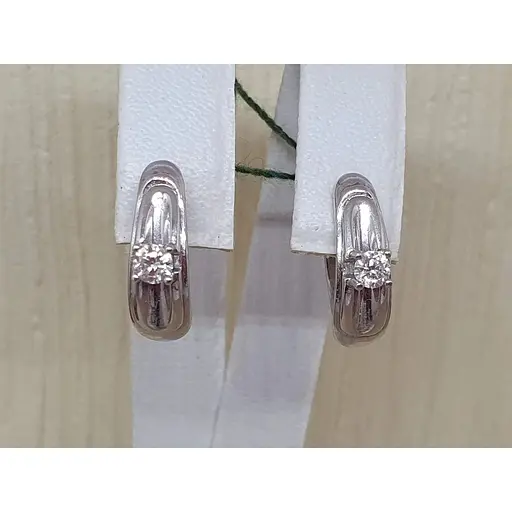 Золотые серьги ЮЗ "Багет" с бриллиантами. 2801/1 - фото 2