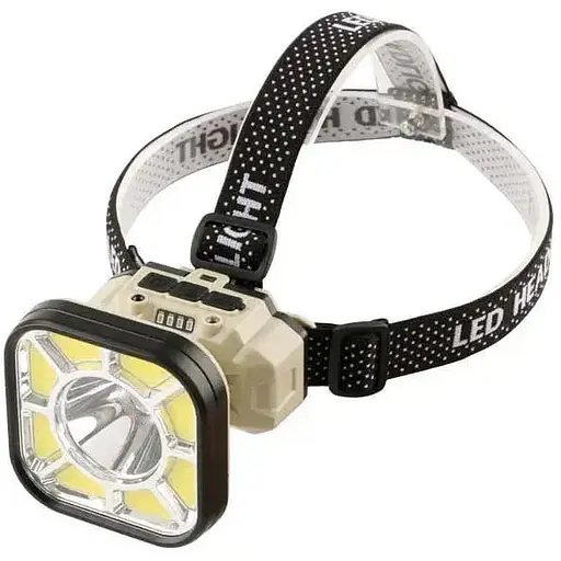 Налобный фонарь 826X-XPE+8COB белый, красный велокрепление USB Type-C 1×18650 Черный - фото 1