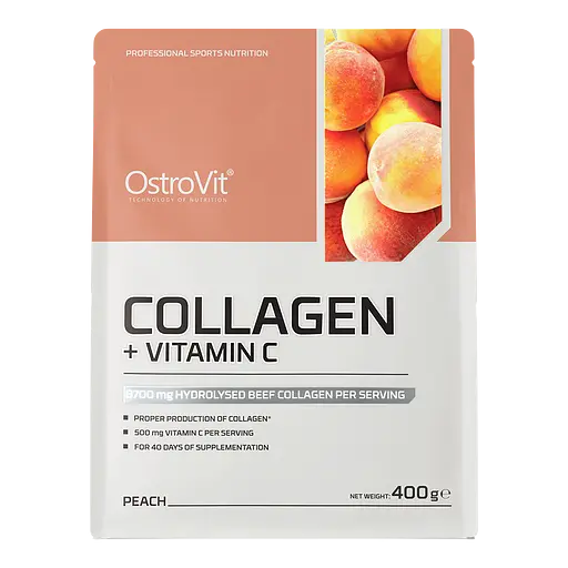Для суставов и связок OstroVit Collagen + Vitamin C Peach 400 г - фото 2