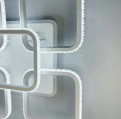 Стельова світлодіодна люстра в корпусі білого кольору з RGB підсвіткою | Арт. A 77073/4+1 RGB WT | Line F - фото 2