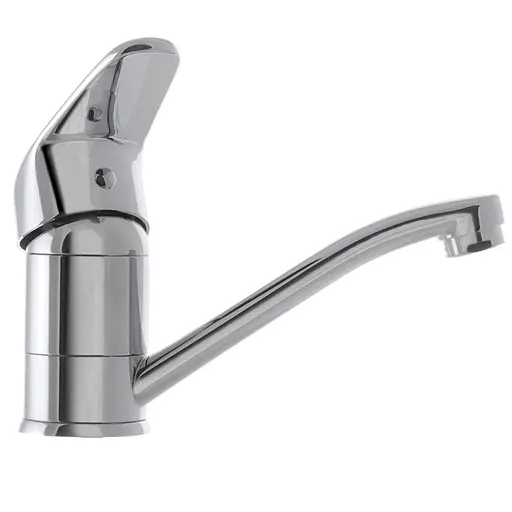 Змішувач для умивальника Haiba Magic 004 із чорною ручкою HB0689 Хром - фото 2