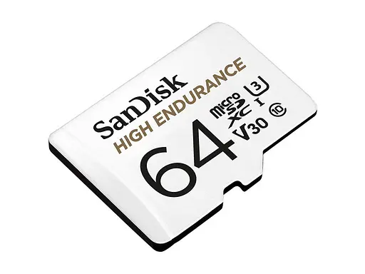 Карта памяти microSDXC (UHS-1 U3) SanDisk High Endurance 64Gb class 10 V30 (100Mb/s) (adapterSD) - фото 3
