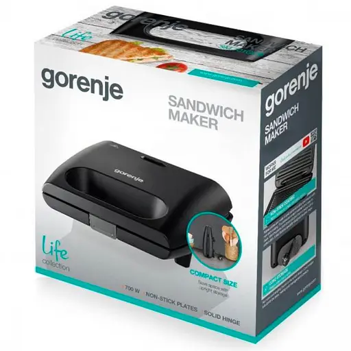 Мультимейкер (Бутербродниця-Вафельниця-Гриль) Gorenje SM703GCB - фото 4