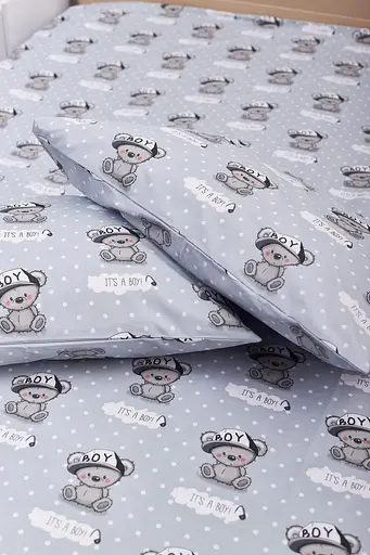 Комплект постельного белья Moon&Star Детский 110x140 см наволочки 2x40x40 см Teddy Boy Бязь Gold Люкс - фото 8