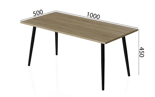 Стіл журнальний Монтана Ferrum-decor 45x100x50 Чорний метал ДСП Дуб Сонома 16 мм (FRD-106714) - фото 5