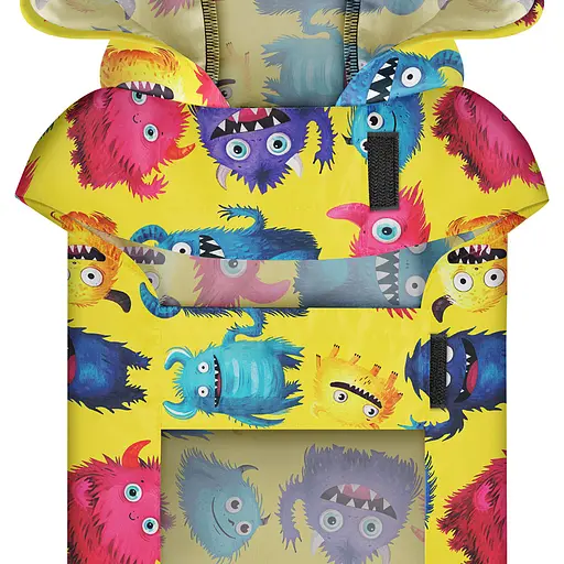 Дощовик-накидка з капюшоном для собак Waudog Clothes, малюнок "Мохнаті монстри",L, А 48-52 см, B 60-70 см, С 42-52 см - фото 4