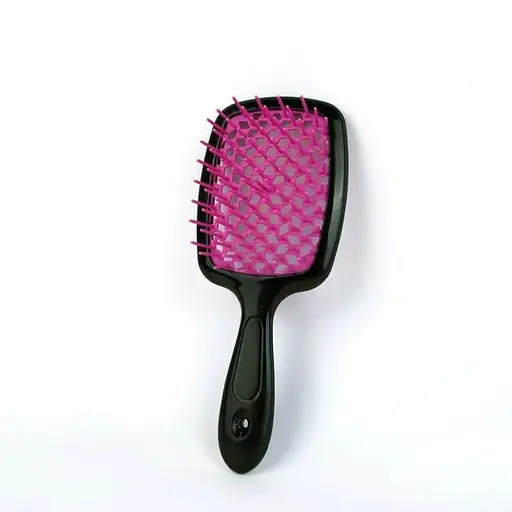 Щітка для волосся Superbrush Plus Hollow Comb професійні масажні гребінці для волосся чорна з рожевим - фото 2