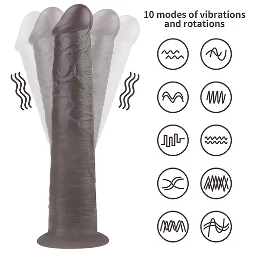 Вібратор Lovetoy Dual-Layered Silicone Nature Cock 10'' 25.3 см (чорний) - фото 2
