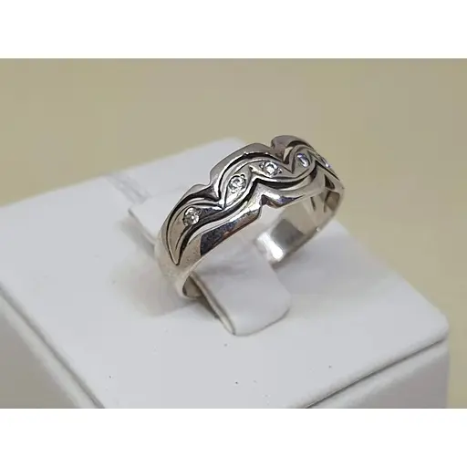 Серебряное кольцо Агни с фианитами. 1006 АЛМ.НИТЬ 17 - фото 3