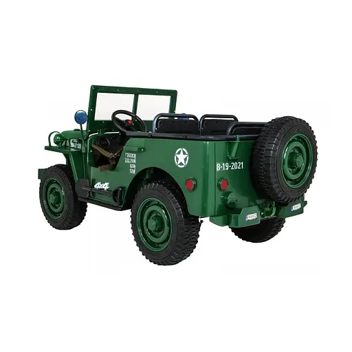 Електроавтомобіль військовий Ramiz Retro MP3 LED 12 В, зелений (PA.JH-101.ZIE) - фото 14