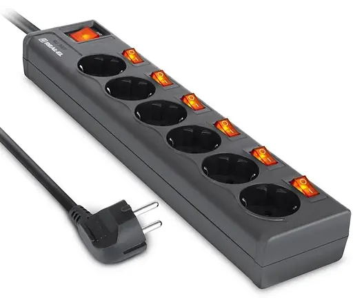 Мережевий фільтр RS-6 EXTRA 1.8m черний (EL122300001) - фото 4