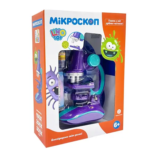 Дитячий мікроскоп Limo Toy SK 0006(Violet) світло, 19,5 см, 2 пробірки, скло - фото 2