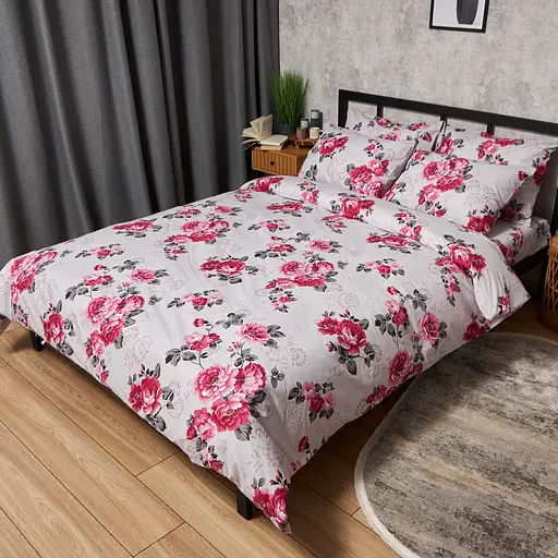 Комплект постільної білизни Moon&Star Бязь Gold Люкс Rose Whisper Полуторний 143х210 наволочки 4х50х70 - фото 1